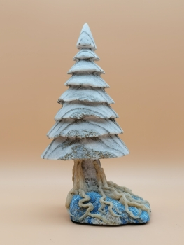 Walliser Goldmarmor-Binntree mit Wurzeln auf Ultramarin-Lapislazuli